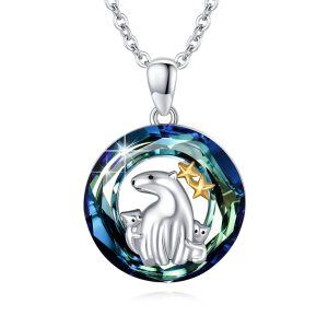 Sterling Silver Polar Bear Necklace-0