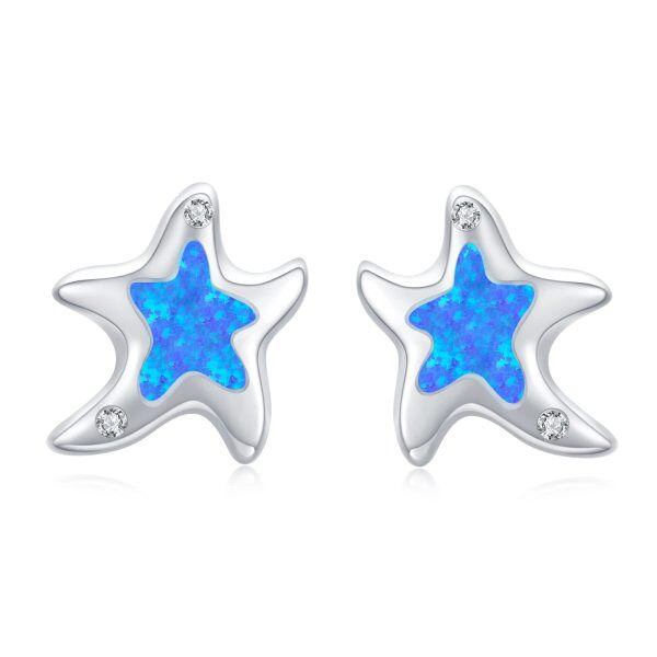 Sterling Silver Starfish Earrings-0