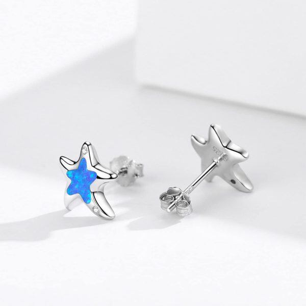 Sterling Silver Starfish Earrings-4