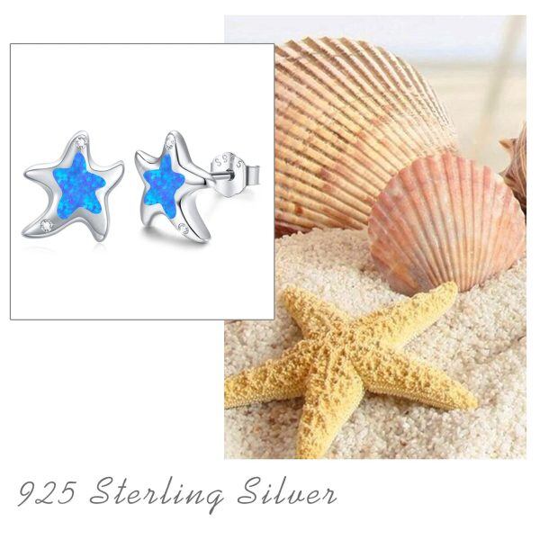 Sterling Silver Starfish Earrings-5