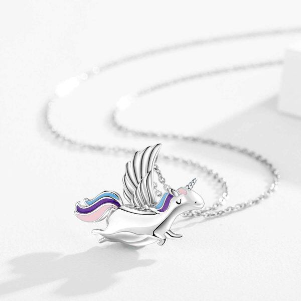 Sterling Silver Unicorn Necklace-1