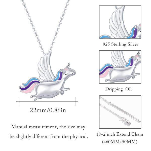 Sterling Silver Unicorn Necklace-4