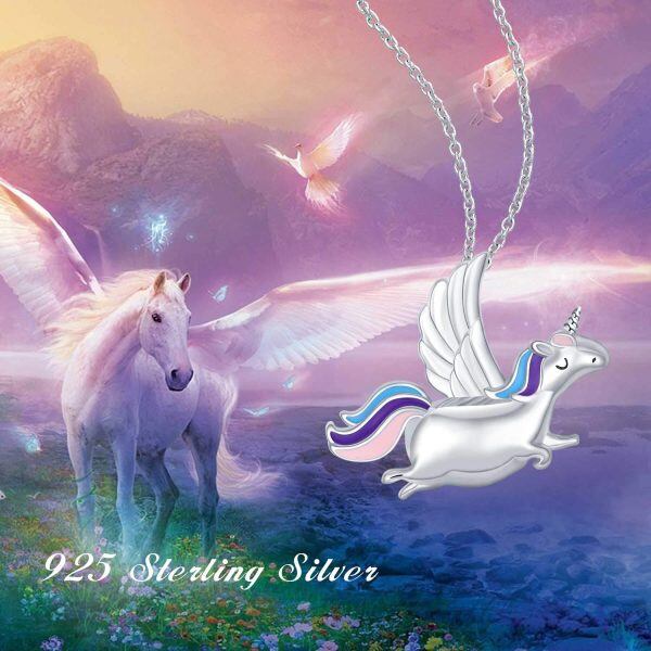 Sterling Silver Unicorn Necklace-5