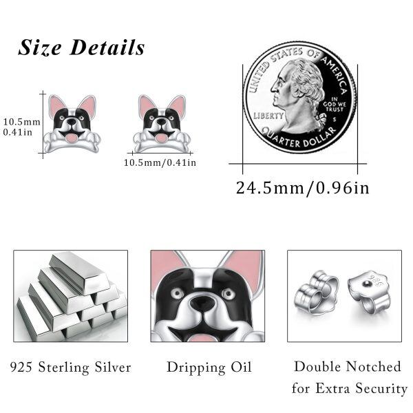 Sterling Silver Dog Earrings-3