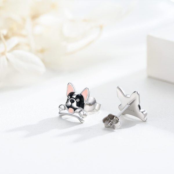 Sterling Silver Dog Earrings-4