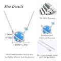 wholesale 925 Sterling Silver Blue Opal Planet & Stars Pendant Necklace for Women-0-3