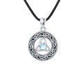 wholesale 925 Sterling Silver Celtic Knot Moonstone Pendant Necklace for Women-0-0