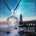 wholesale 925 Sterling Silver Celtic Knot Moonstone Pendant Necklace for Women-0-5