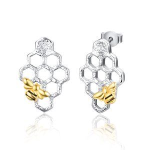 Sterling Silver Bee Earrings-0