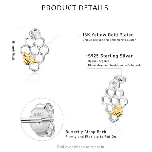 Sterling Silver Bee Earrings-2