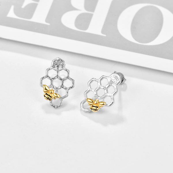 Sterling Silver Bee Earrings-4