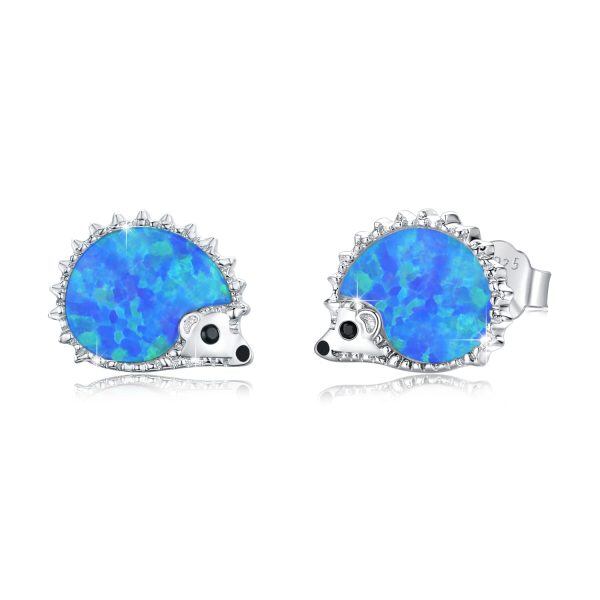 Sterling Sliver Hedgehog Earrings-0