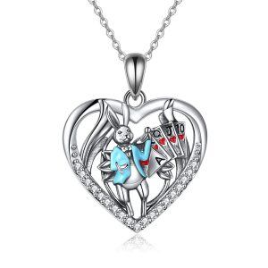 Sterling Silver Alice Heart Pendant Necklace-0