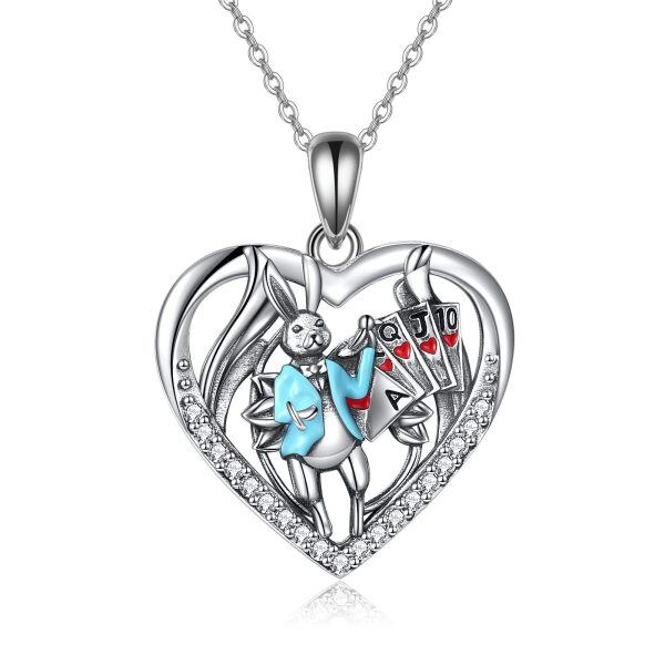 Sterling Silver Alice Heart Pendant Necklace-0