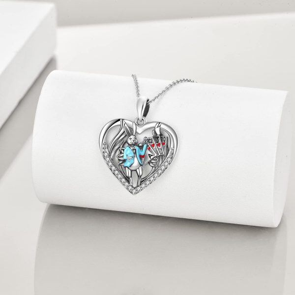 Sterling Silver Alice Heart Pendant Necklace-3