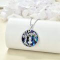 wholesale 925 Sterling Silver Round Abalone Shell Tree of Life Pendant Necklace for Women-0-2