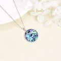 wholesale 925 Sterling Silver Round Abalone Shell Tree of Life Pendant Necklace for Women-0-3