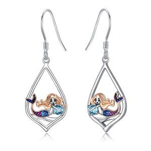 Sterling Silver Mermaid Earrings-0