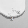 wholesale 925 Sterling Silver Teardrop Mermaid Dangle Earrings with Blue and Purple Stones for Women-0-1