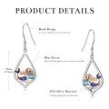 wholesale 925 Sterling Silver Teardrop Mermaid Dangle Earrings with Blue and Purple Stones for Women-0-5