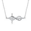 wholesale 925 Sterling Silver Faith Over Fear Infinity Cross Pendant Necklace for Women-0-0