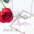 wholesale 925 Sterling Silver Faith Over Fear Infinity Cross Pendant Necklace for Women-0-6