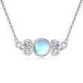 wholesale 925 Sterling Silver Blue Moonstone Celtic Knot Pendant Necklace for Women-0-0