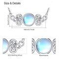 wholesale 925 Sterling Silver Blue Moonstone Celtic Knot Pendant Necklace for Women-0-1