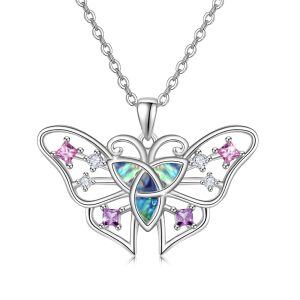 Sterling Silver Butterfly Necklace-0