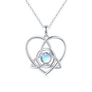 Sterling Silver Celtic Knot Heart Necklace-0