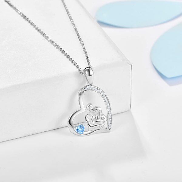 Sterling Silver Couples Heart Necklace-1