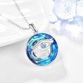 wholesale 925 Sterling Silver Blue Crystal Eye of Horus Pendant Necklace for Women-0-1