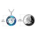 wholesale 925 Sterling Silver Blue Crystal Eye of Horus Pendant Necklace for Women-0-2