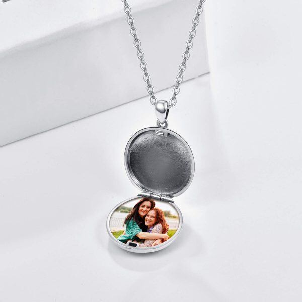 Sterling Silver Compass Locket Necklace-2