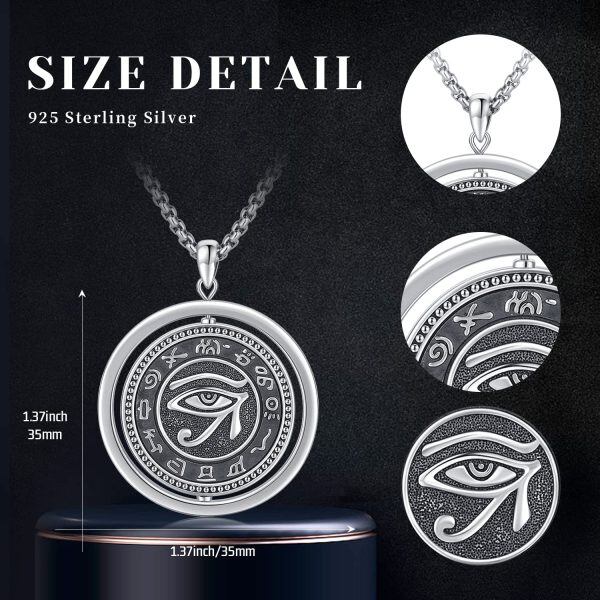 Sterling Silver Eye Of Horus Necklace-3