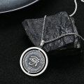 wholesale 925 Sterling Silver Egyptian Eye of Horus Rotatable Pendant Necklaces for Men-0-4