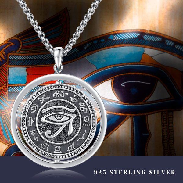 Sterling Silver Eye Of Horus Necklace-5