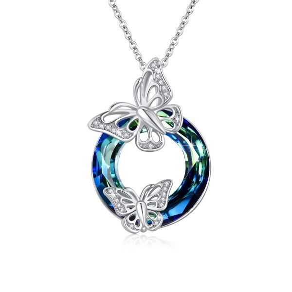 Sterling Silver Butterfly Necklace-0