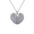 wholesale 925 Sterling Silver Angel Wing Heart Lockets Necklaces for Women-0-0