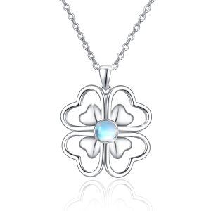 Sterling Silver Four Leaf Clover Necklace-0