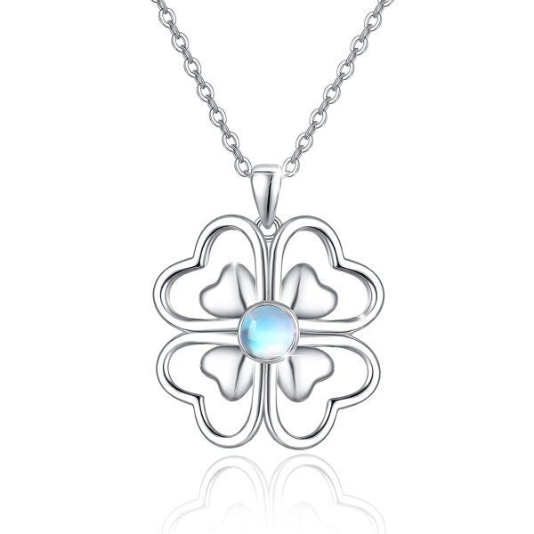 Sterling Silver Four Leaf Clover Necklace-0