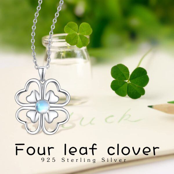 Sterling Silver Four Leaf Clover Necklace-5