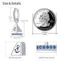 wholesale 925 Sterling Silver Sailboat with Blue Stones Dangle Earrings for Women-0-3