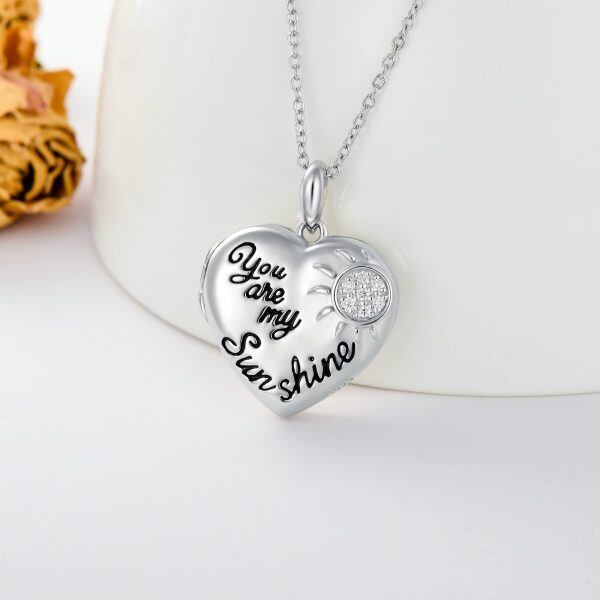 Sterling Silver Sun Heart Necklace-2