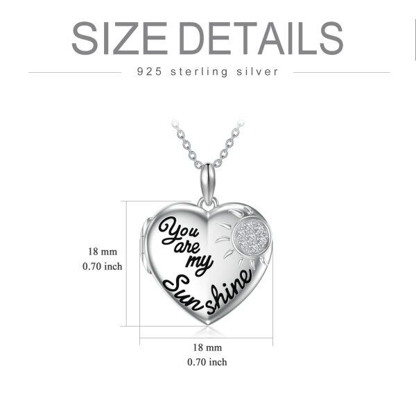 Sterling Silver Sun Heart Necklace-5