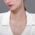wholesale 925 Sterling Silver Red Crystal Heartbeat Nurse Pendant Necklace for Women Girls Birthdays Gifts-0-4
