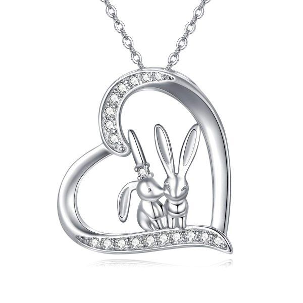 Sterling Silver Rabbit Moon Necklace-0