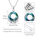 wholesale 925 Sterling Silver Angel Wings Blue Crystal Heart Pendant Necklace for Women-0-1