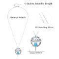 wholesale 925 Sterling Silver Blue Opal Heart Caduceus Pendant Necklace for Nurses-0-6