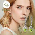 wholesale 925 Sterling Silver Heart-Shaped Peridot Celtic Knot Dangle Earrings for Women-0-1